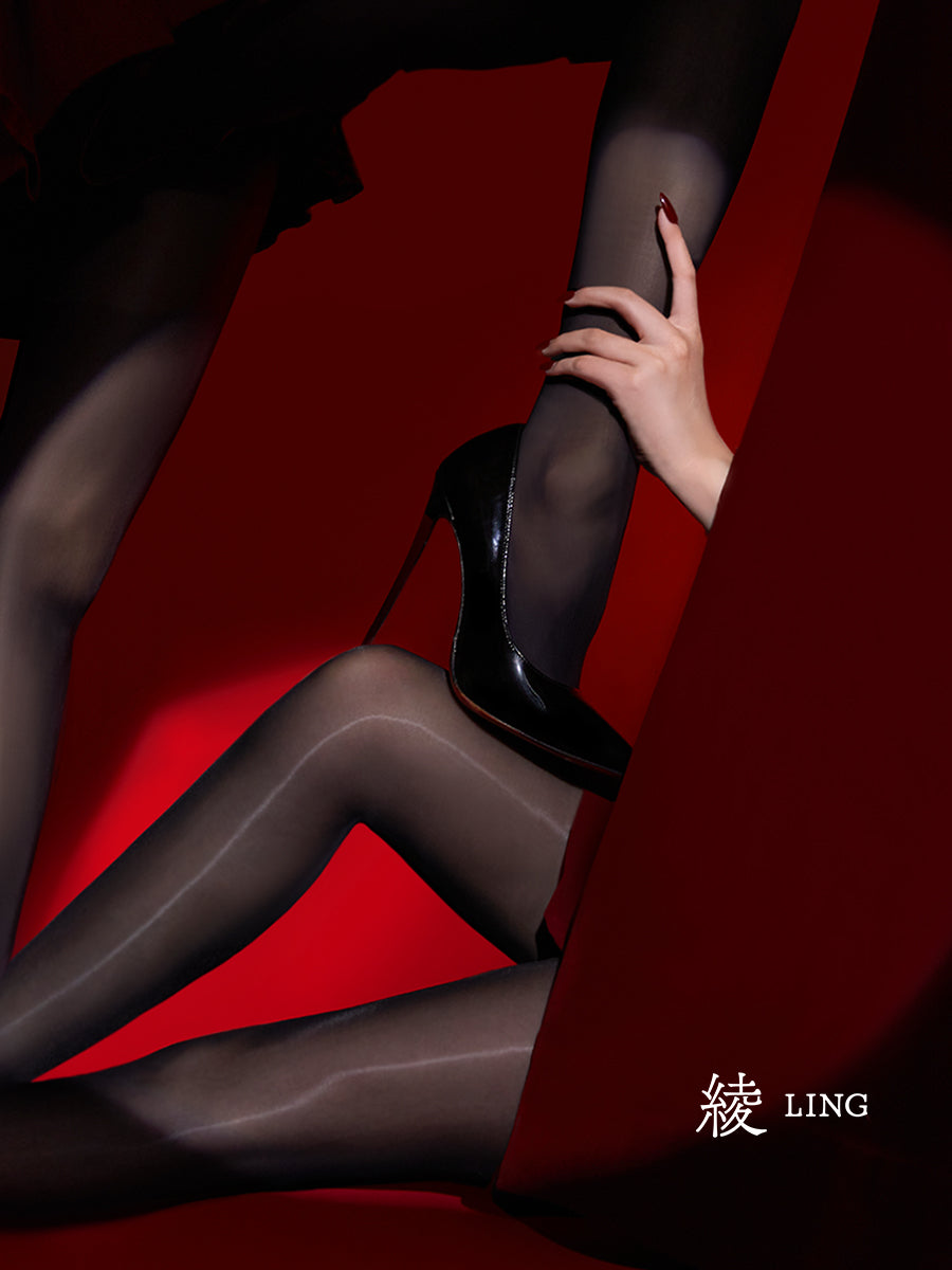 「LITHE SATIN」15D Seamless Mid-Waist Sheer Pantyhose
