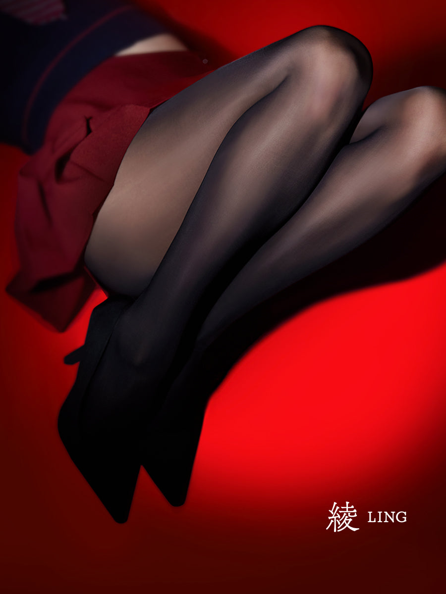 「LITHE SATIN」15D Seamless Mid-Waist Sheer Pantyhose