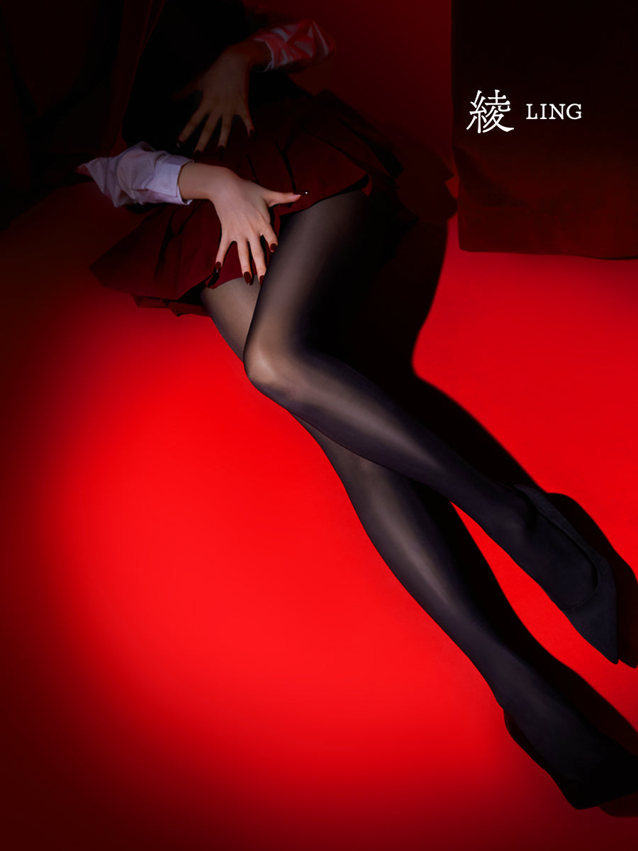 「LITHE SATIN」15D Seamless Mid-Waist Sheer Pantyhose